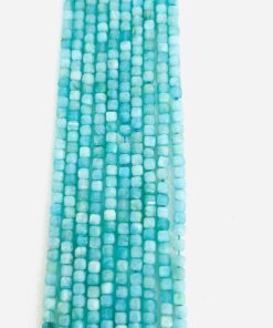 Cube Shape Faceted 2.5mm Amazonite Beads approx 36 cms string length
