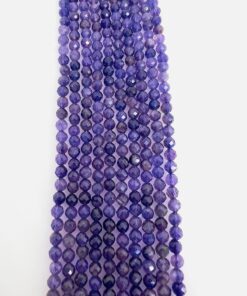 Round Faceted 3mm Amethyst Beads 36cms string length