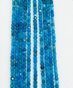 Cube Shape Faceted 2.5mm Apatite Beads approx 36 cms string length