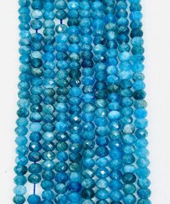 3*4mm Faceted Apatite Rondelle Beads approx 36 cms string length