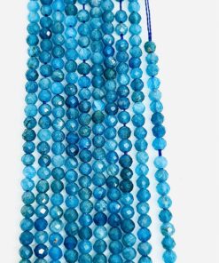 Round Faceted 3mm Apatite Beads 36 cms approx string length