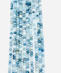 3*4mm Faceted Rondelle Aquamarine Beads approx 36 cms string length