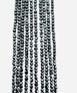 Cube Shape faceted 2.5mm Black Spinel Beads approx 36 cms string length