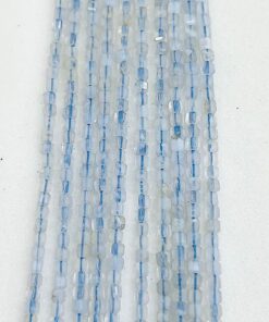 Cube Shape Faceted 2.5mm Bluelace Agate Beads approx 36 cms string length
