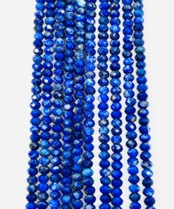 3*4mm Faceted Lapis Rondelle Beads approx 36 cms string length
