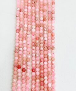 Round Faceted 4mm Pink Opal 36 cms strings length approx