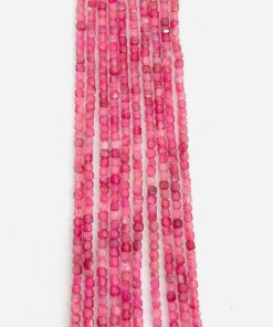 Cube Shape Faceted 2.5mm Pink Tourmaline Beads approx 36 cms string length