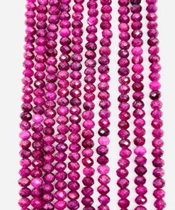 3*4mm Faceted Ruby Rondelle Beads approx 36 cms string length