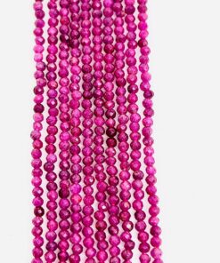 Round Faceted 3mm Ruby Beads 36 cms approx string length