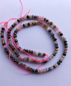 2*3mm Mix Tourmaline Faceted Rondelle Beads approx 36 cms string length