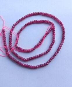 2*3mm Pink Tourmaline Faceted Rondelle Beads approx 36 cms string length