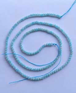 2mm Amazonite Faceted Round Beads approx 36 cms string length