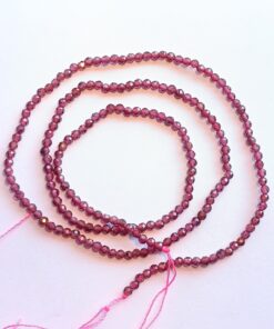 2mm Garnet Faceted Round Beads approx 36 cms string length