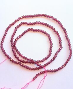 2mm Garnet Faceted Round Beads approx 36 cms string length