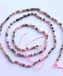 2mm Mix Tourmaline Faceted Round Beads approx 36 cms string length