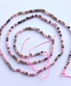 2mm Mix Tourmaline Faceted Round Beads approx 36 cms string length
