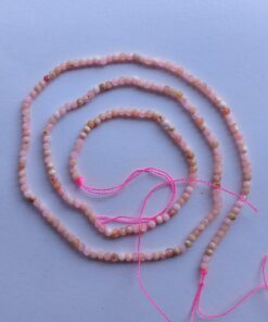 2mm Pink Opal Faceted Round Beads approx 36 cms string length