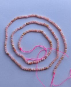 2mm Pink Opal Faceted Round Beads approx 36 cms string length